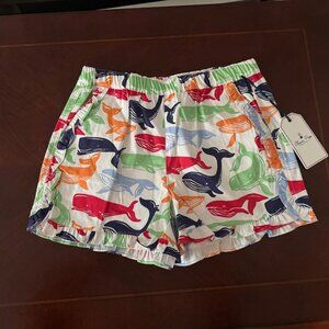 New Classic Prep Kids Childrens Girls Milly Whale Print Ruffled Shorts Size XL